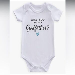 NWOT Will you be my godfather proposal baby bodysuit god father presents
